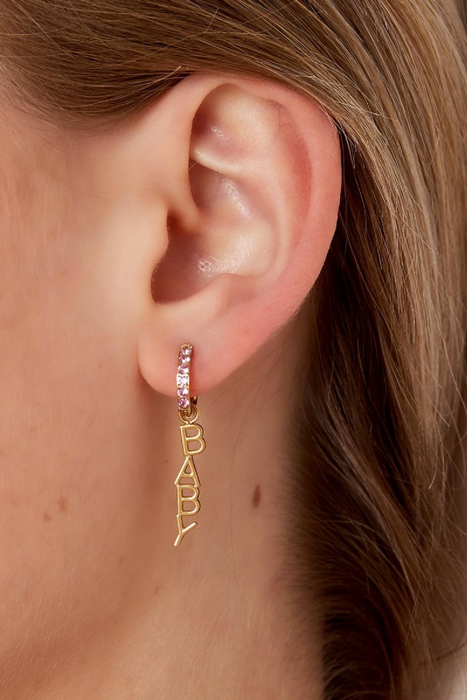 Pendientes bebé - colección #summergirls Color dorado blanco Acero inoxidable Imagen3